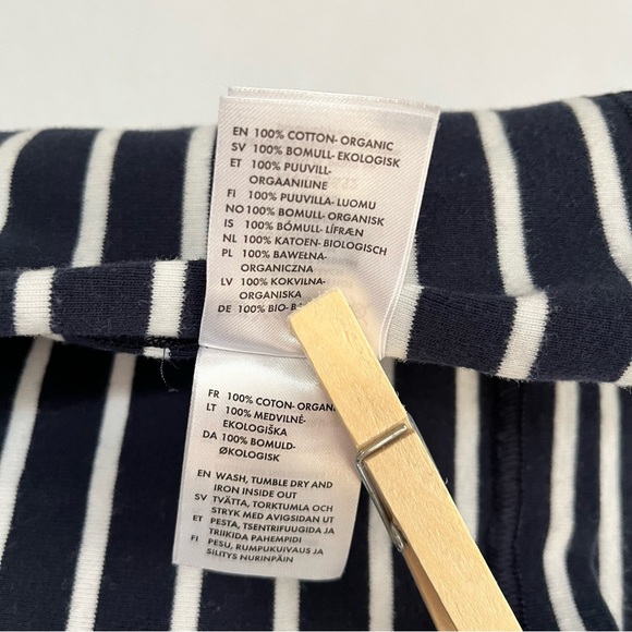 Polarn O. Pyret: Classic Stripe GOTS Long Sleeve Shirt: 1-1.5Yrs (86cm): Navy - Picture 7 of 7